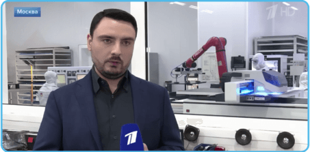 О новой линии по производству LCD-матриц NexTouch в программе «Время» на Первом